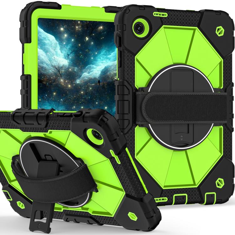 For T-Mobile Revvl Tab 2 2025 Contrast Color Robot Silicone Hybrid PC Tablet Case