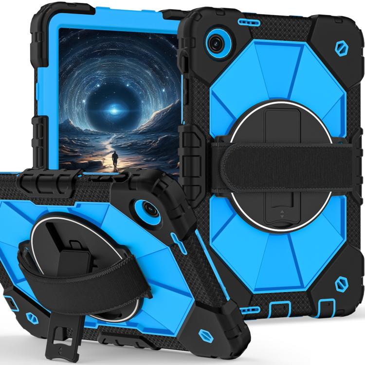 For T-Mobile Revvl Tab 2 2025 Contrast Color Robot Silicone Hybrid PC Tablet Case
