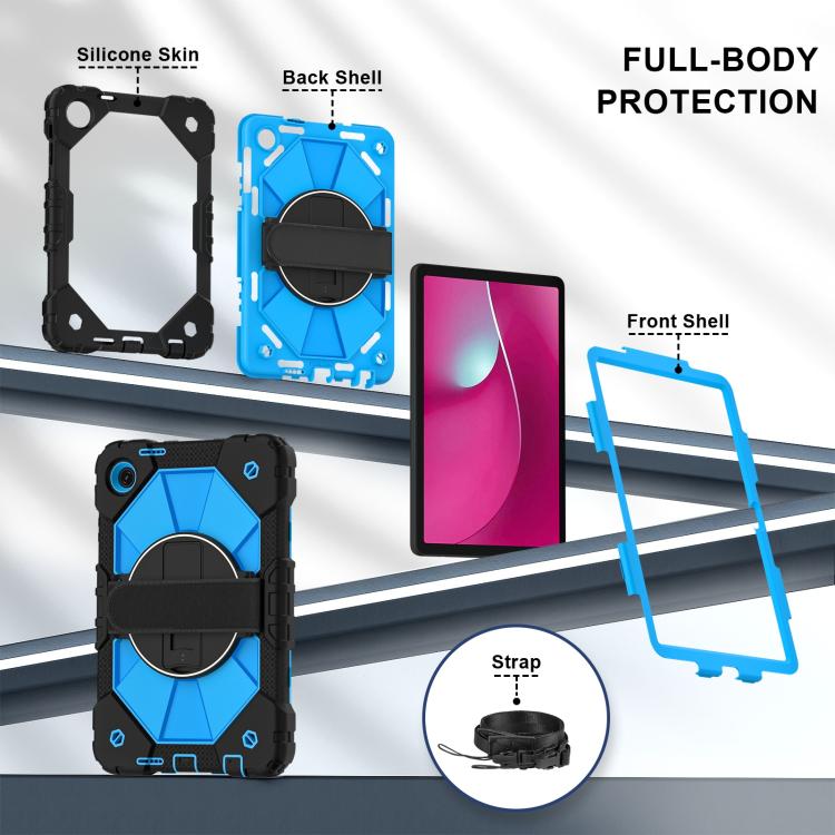For T-Mobile Revvl Tab 2 2025 Contrast Color Robot Silicone Hybrid PC Tablet Case