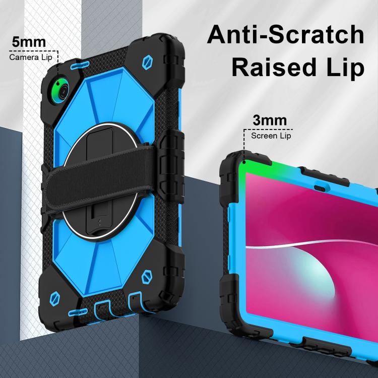For T-Mobile Revvl Tab 2 2025 Contrast Color Robot Silicone Hybrid PC Tablet Case