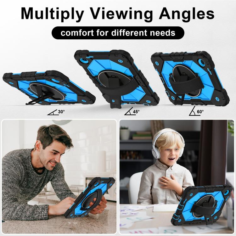 For T-Mobile Revvl Tab 2 2025 Contrast Color Robot Silicone Hybrid PC Tablet Case
