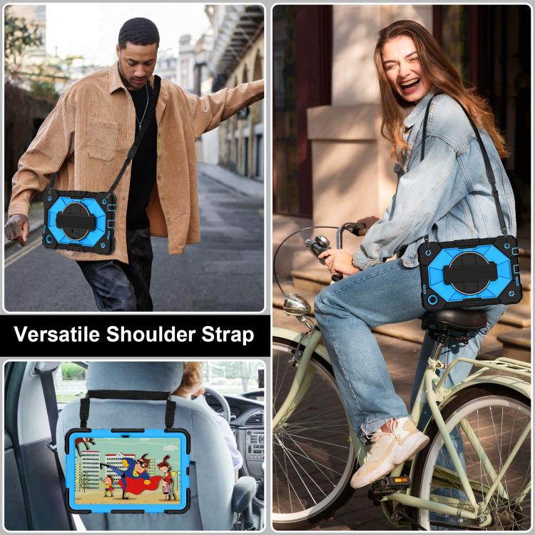 For T-Mobile Revvl Tab 2 2025 Contrast Color Robot Silicone Hybrid PC Tablet Case