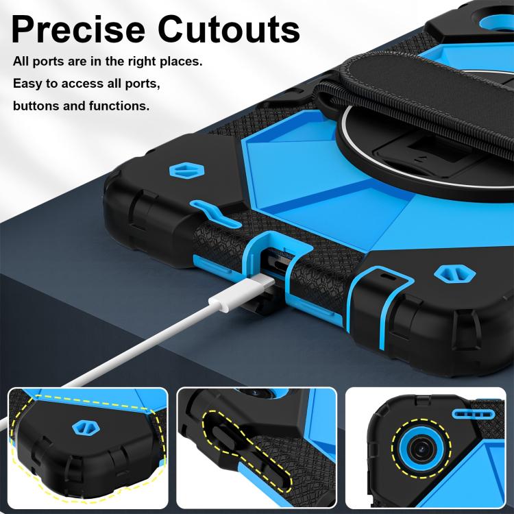 For T-Mobile Revvl Tab 2 2025 Contrast Color Robot Silicone Hybrid PC Tablet Case