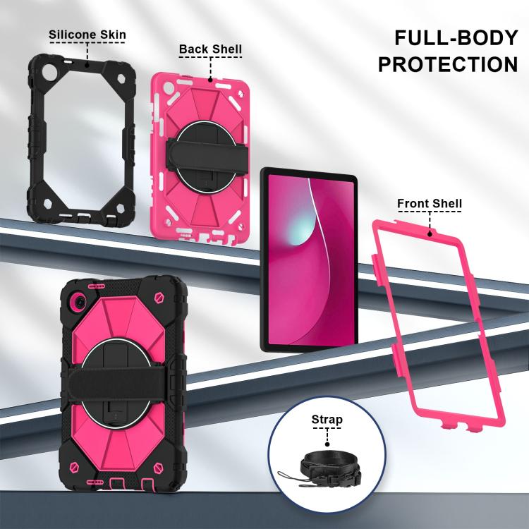 For T-Mobile Revvl Tab 2 2025 Contrast Color Robot Silicone Hybrid PC Tablet Case