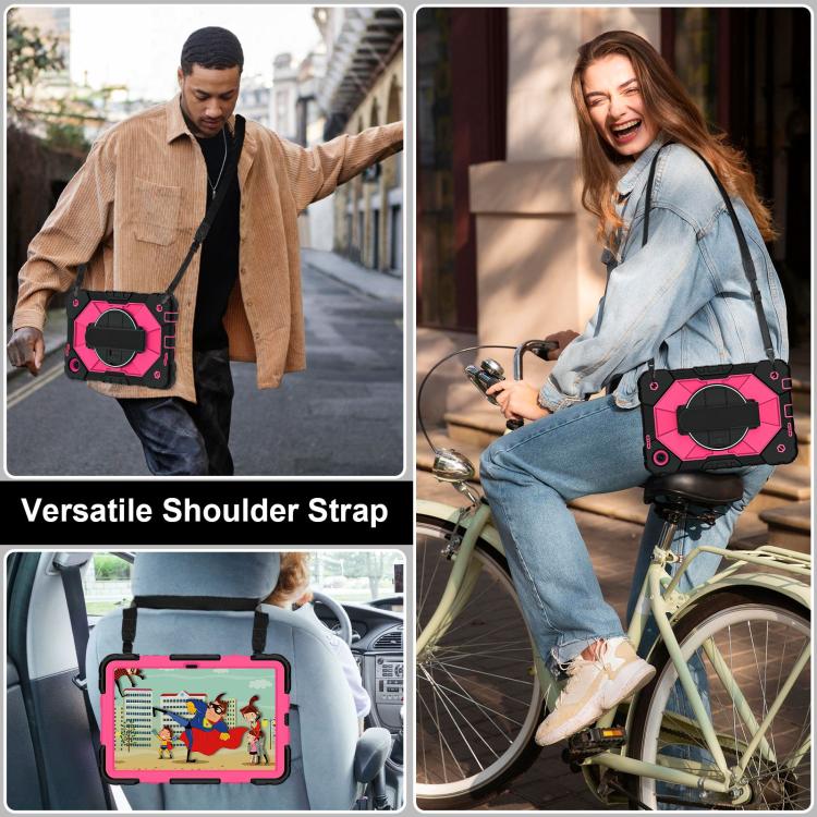For T-Mobile Revvl Tab 2 2025 Contrast Color Robot Silicone Hybrid PC Tablet Case
