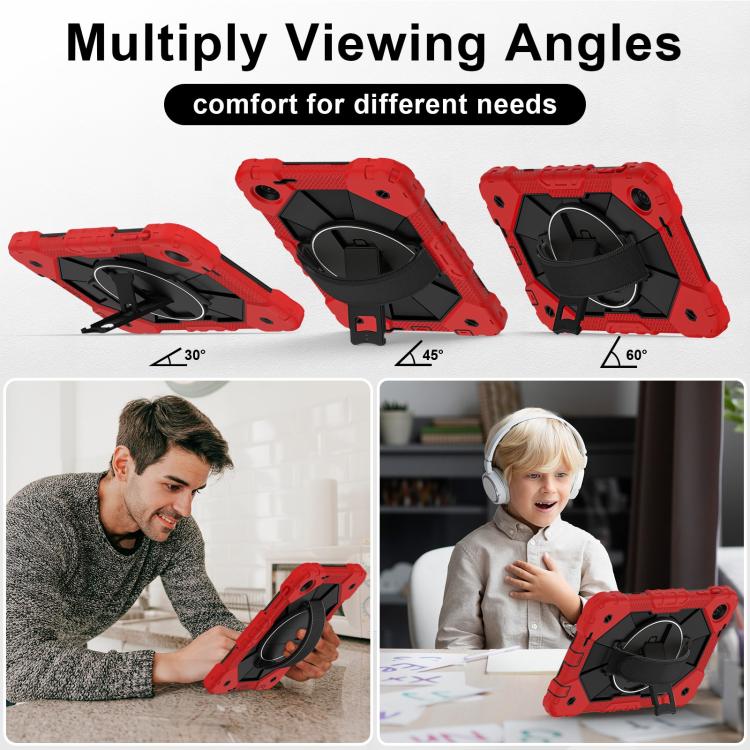 For T-Mobile Revvl Tab 2 2025 Contrast Color Robot Silicone Hybrid PC Tablet Case