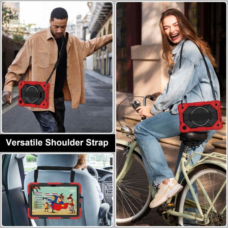 For T-Mobile Revvl Tab 2 2025 Contrast Color Robot Silicone Hybrid PC Tablet Case