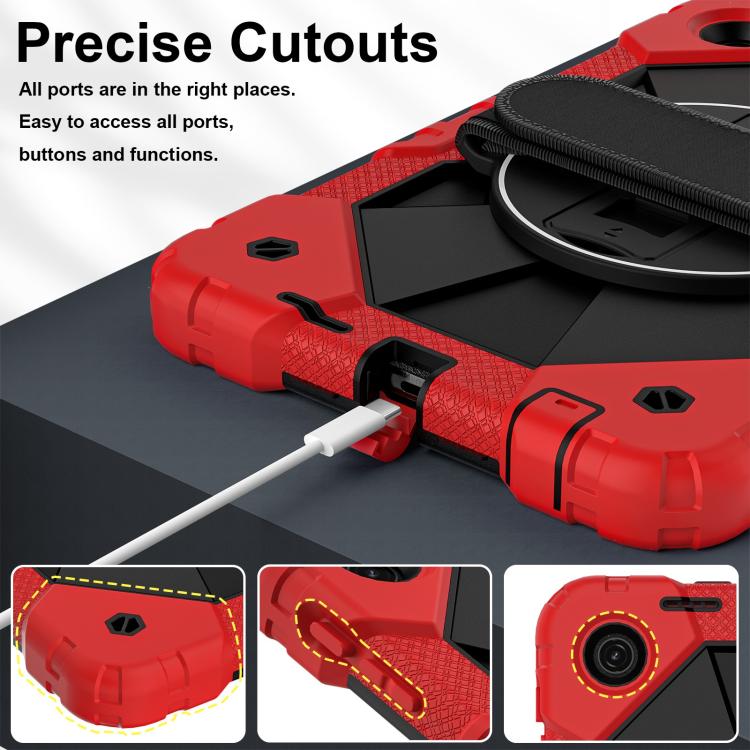 For T-Mobile Revvl Tab 2 2025 Contrast Color Robot Silicone Hybrid PC Tablet Case