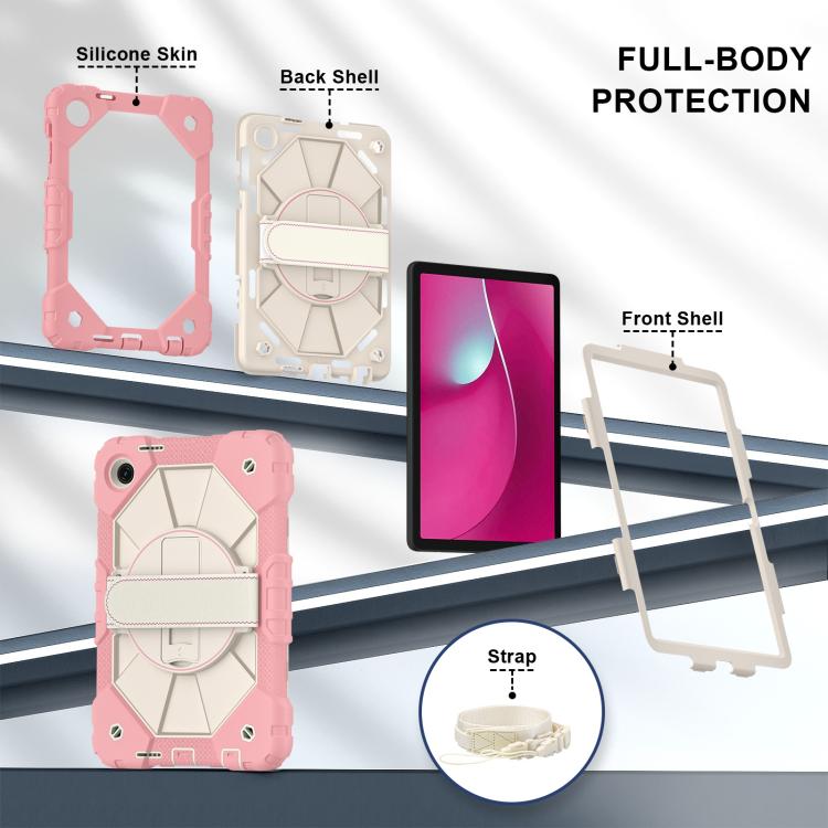 For T-Mobile Revvl Tab 2 2025 Contrast Color Robot Silicone Hybrid PC Tablet Case