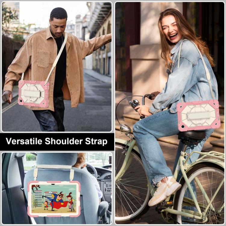 For T-Mobile Revvl Tab 2 2025 Contrast Color Robot Silicone Hybrid PC Tablet Case