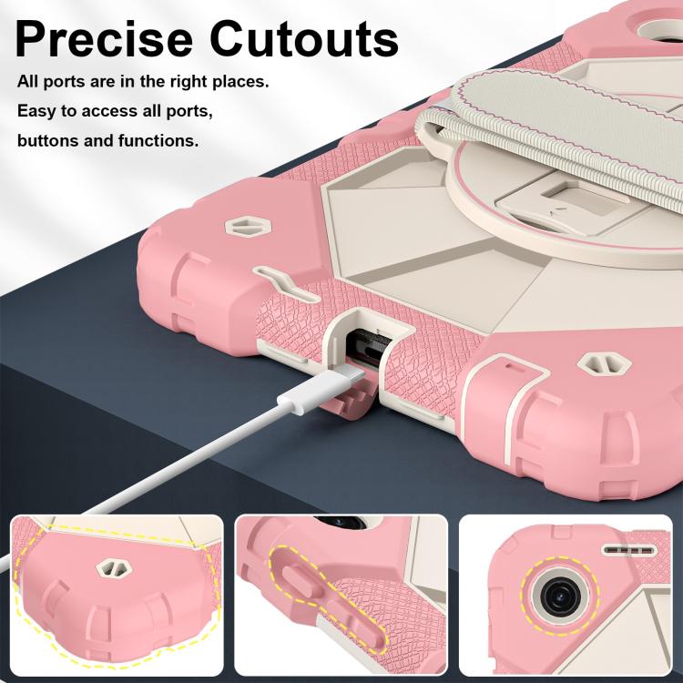 For T-Mobile Revvl Tab 2 2025 Contrast Color Robot Silicone Hybrid PC Tablet Case