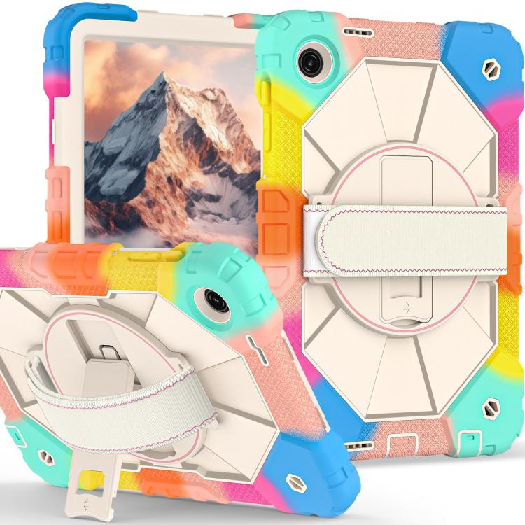 For T-Mobile Revvl Tab 2 2025 Contrast Color Robot Silicone Hybrid PC Tablet Case