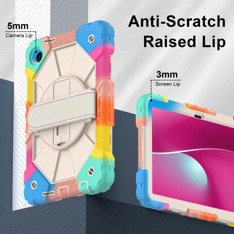For T-Mobile Revvl Tab 2 2025 Contrast Color Robot Silicone Hybrid PC Tablet Case