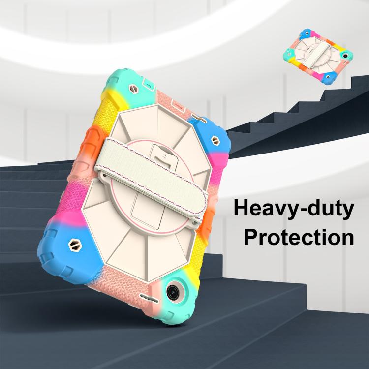 For T-Mobile Revvl Tab 2 2025 Contrast Color Robot Silicone Hybrid PC Tablet Case