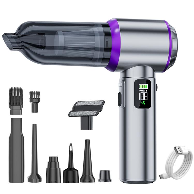SUITU Digital Display Car Cordless High Power Brushless Vacuum Cleaner, Style:Long Dust Collection Bin