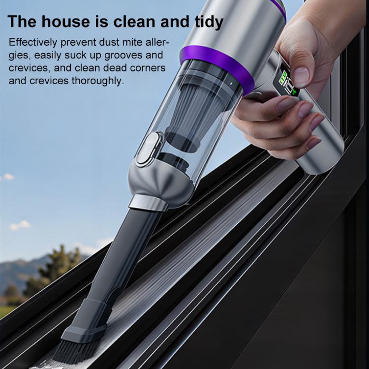 SUITU Digital Display Car Cordless High Power Brushless Vacuum Cleaner, Style:One Touch Dustbin Emptying