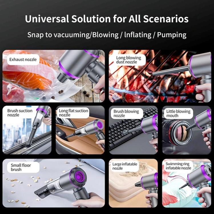 SUITU Digital Display Car Cordless High Power Brushless Vacuum Cleaner, Style:Long Dust Collection Bin