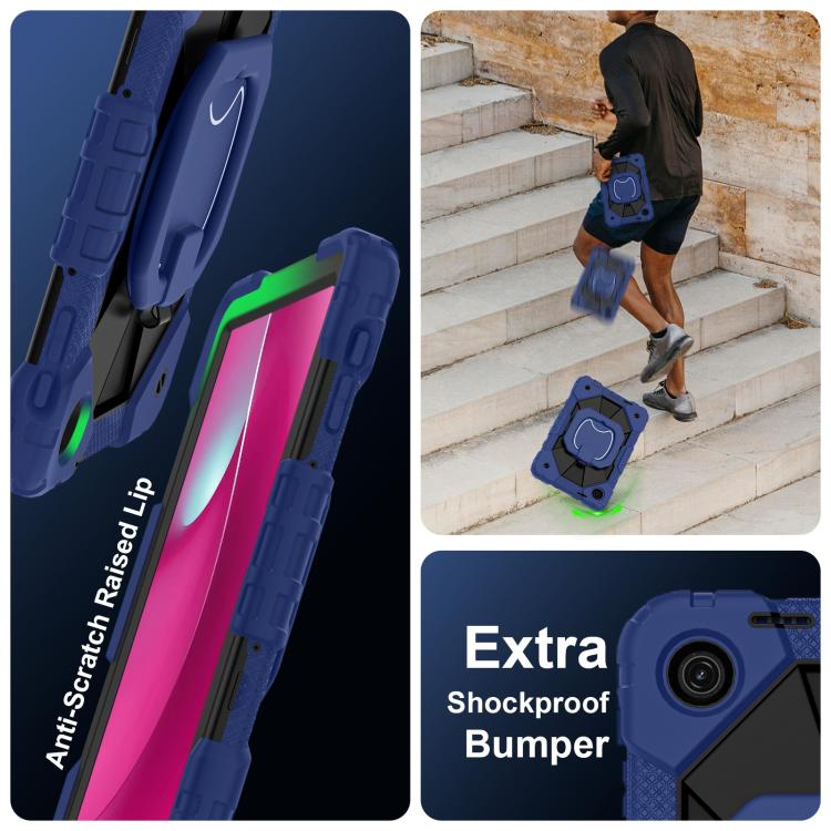 For T-Mobile Revvl Tab 2 2025 Contrast Color Robot Silicone Hybrid PC Tablet Case