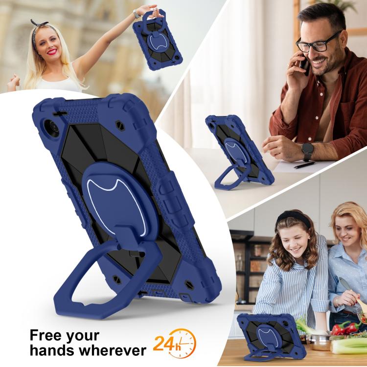For T-Mobile Revvl Tab 2 2025 Contrast Color Robot Silicone Hybrid PC Tablet Case