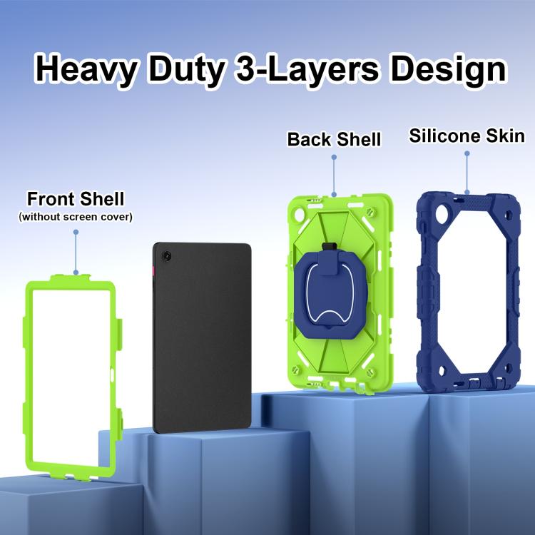 For T-Mobile Revvl Tab 2 2025 Contrast Color Robot Silicone Hybrid PC Tablet Case