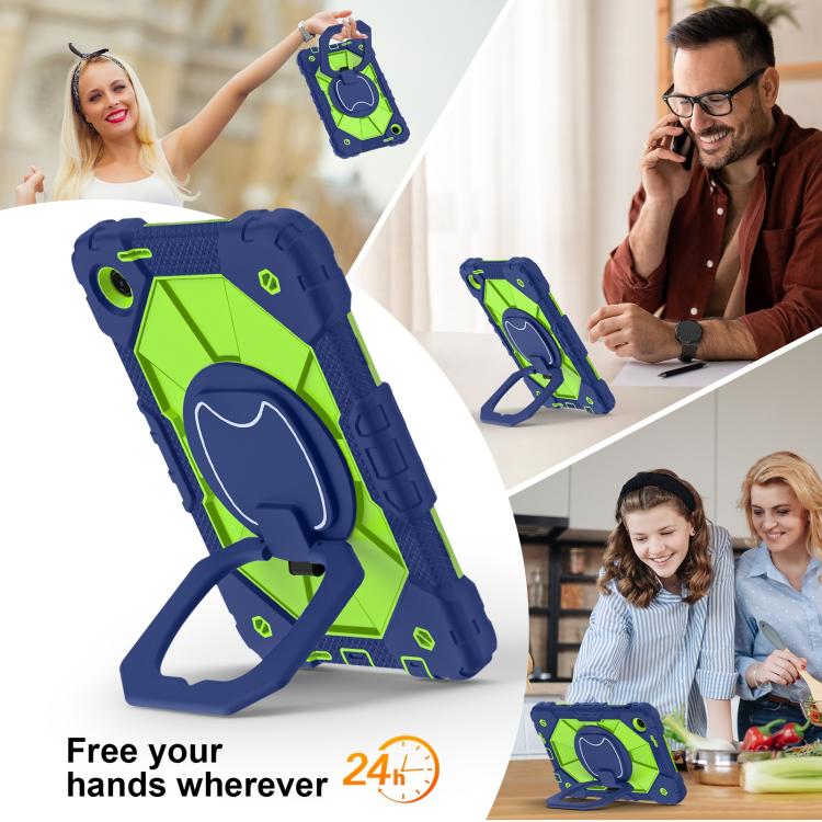 For T-Mobile Revvl Tab 2 2025 Contrast Color Robot Silicone Hybrid PC Tablet Case