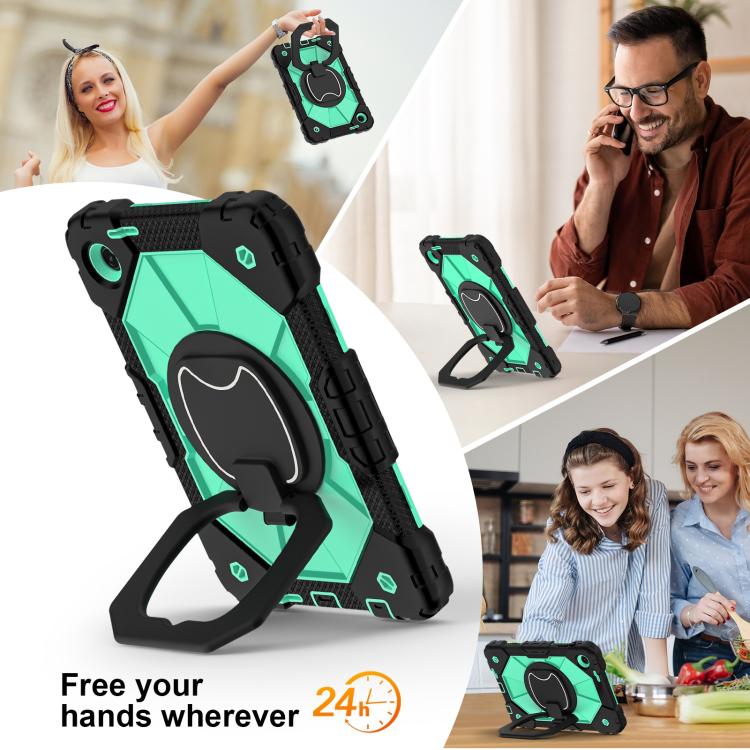 For T-Mobile Revvl Tab 2 2025 Contrast Color Robot Silicone Hybrid PC Tablet Case