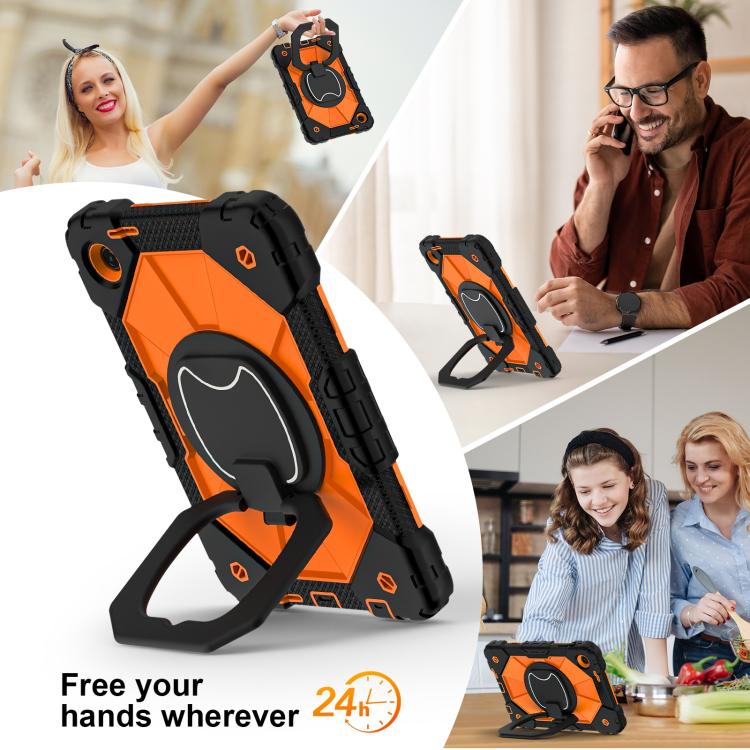 For T-Mobile Revvl Tab 2 2025 Contrast Color Robot Silicone Hybrid PC Tablet Case