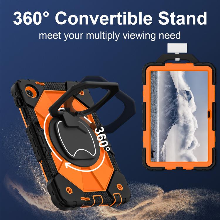 For T-Mobile Revvl Tab 2 2025 Contrast Color Robot Silicone Hybrid PC Tablet Case