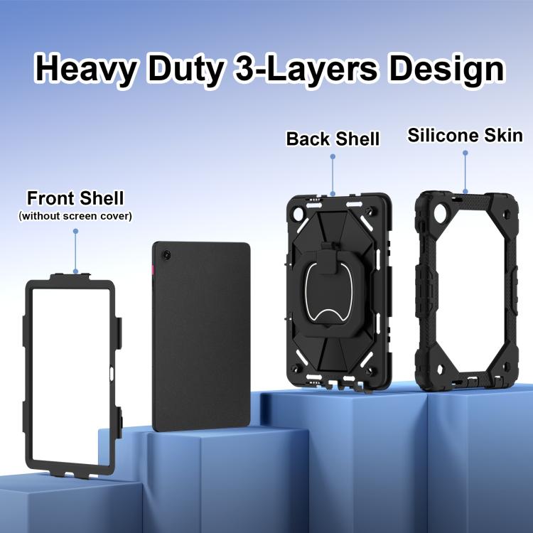 For T-Mobile Revvl Tab 2 2025 Contrast Color Robot Silicone Hybrid PC Tablet Case