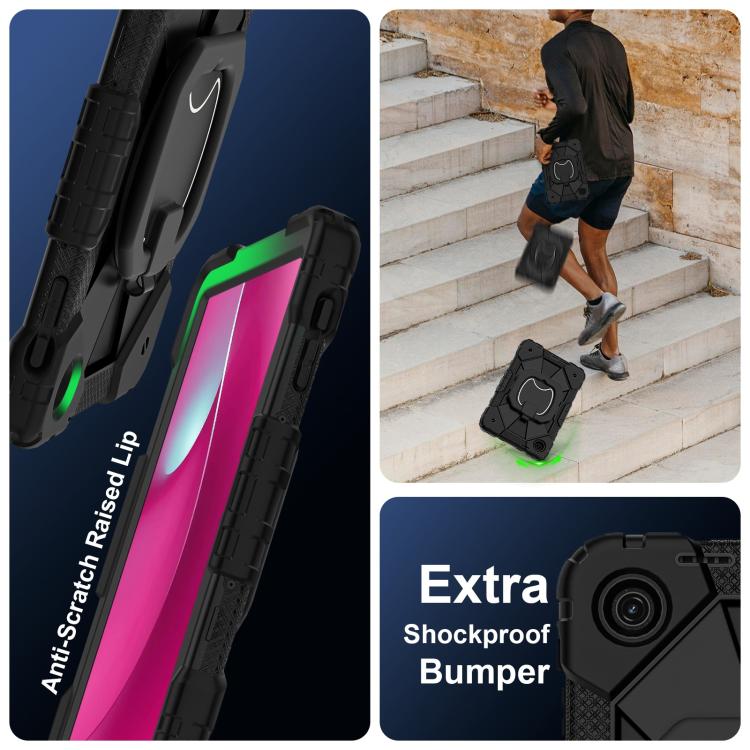 For T-Mobile Revvl Tab 2 2025 Contrast Color Robot Silicone Hybrid PC Tablet Case