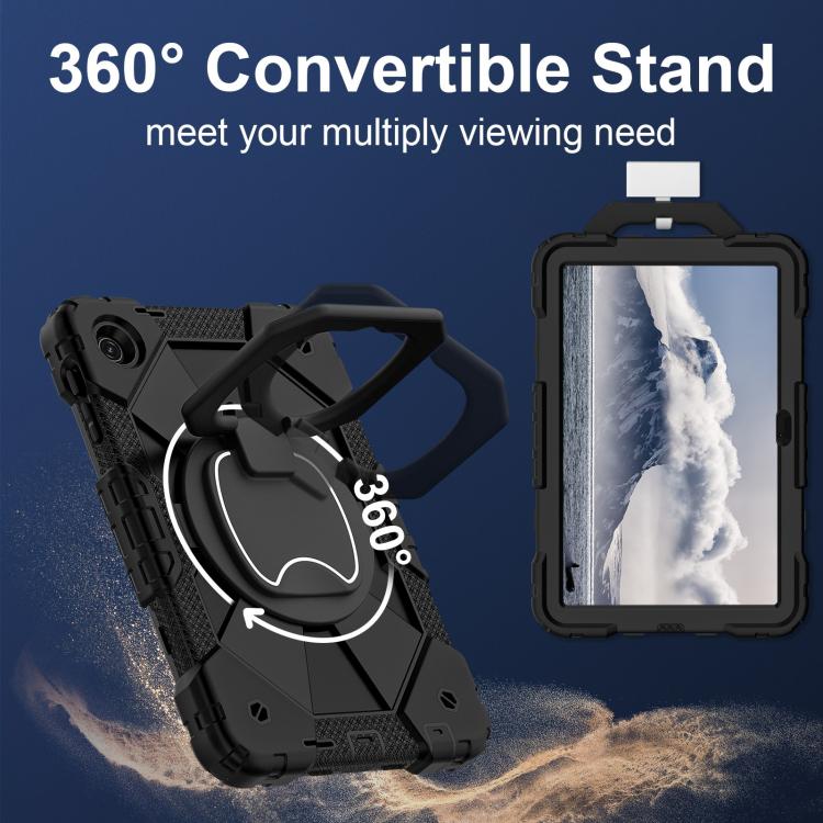 For T-Mobile Revvl Tab 2 2025 Contrast Color Robot Silicone Hybrid PC Tablet Case