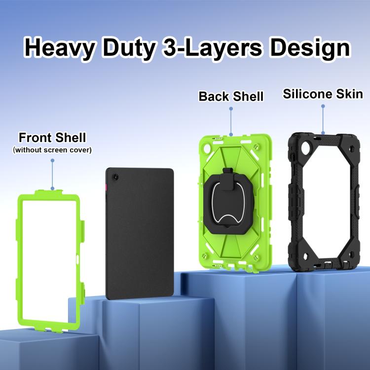 For T-Mobile Revvl Tab 2 2025 Contrast Color Robot Silicone Hybrid PC Tablet Case
