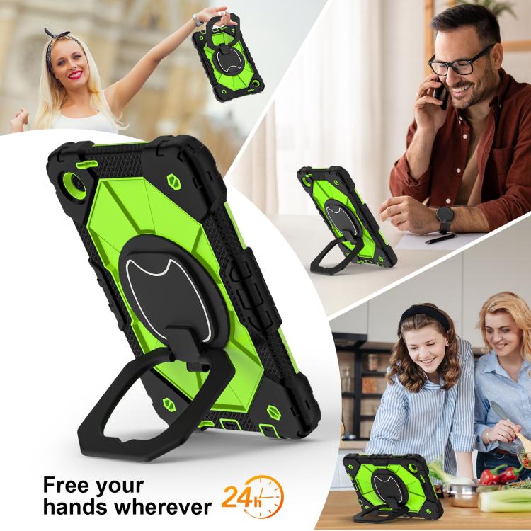For T-Mobile Revvl Tab 2 2025 Contrast Color Robot Silicone Hybrid PC Tablet Case