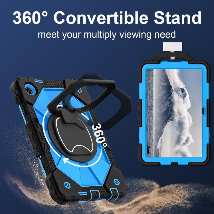 For T-Mobile Revvl Tab 2 2025 Contrast Color Robot Silicone Hybrid PC Tablet Case