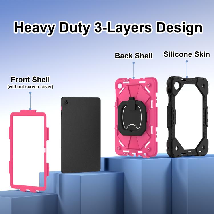 For T-Mobile Revvl Tab 2 2025 Contrast Color Robot Silicone Hybrid PC Tablet Case