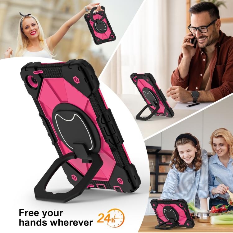For T-Mobile Revvl Tab 2 2025 Contrast Color Robot Silicone Hybrid PC Tablet Case