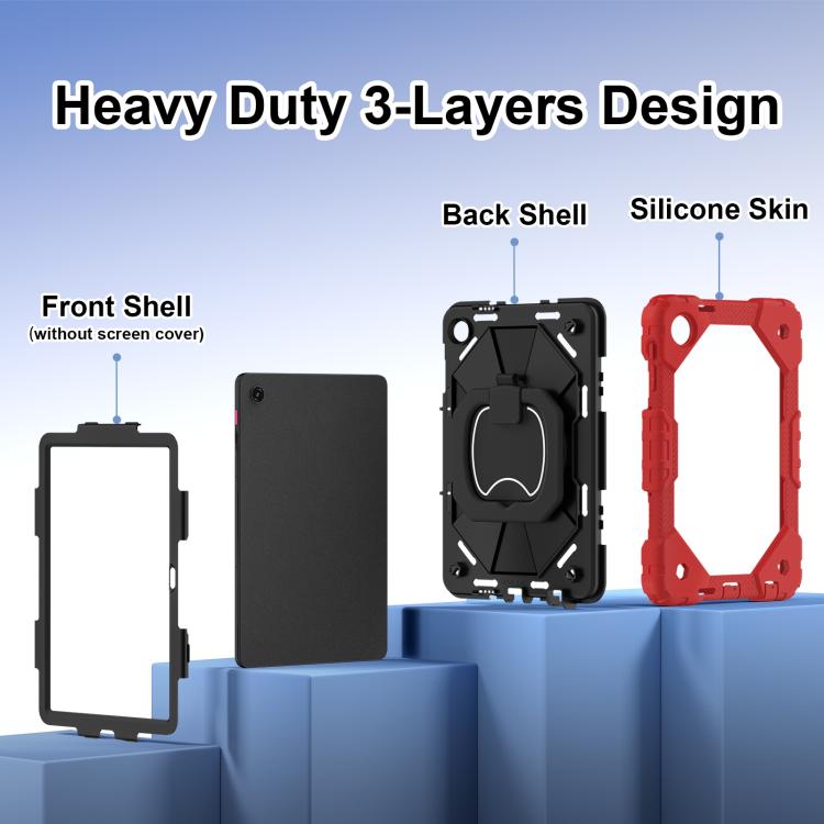 For T-Mobile Revvl Tab 2 2025 Contrast Color Robot Silicone Hybrid PC Tablet Case