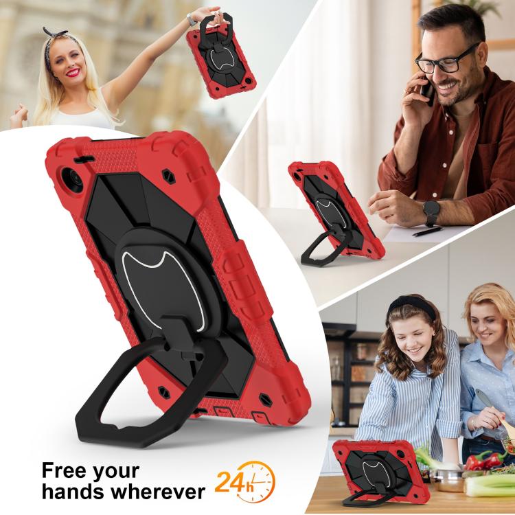For T-Mobile Revvl Tab 2 2025 Contrast Color Robot Silicone Hybrid PC Tablet Case