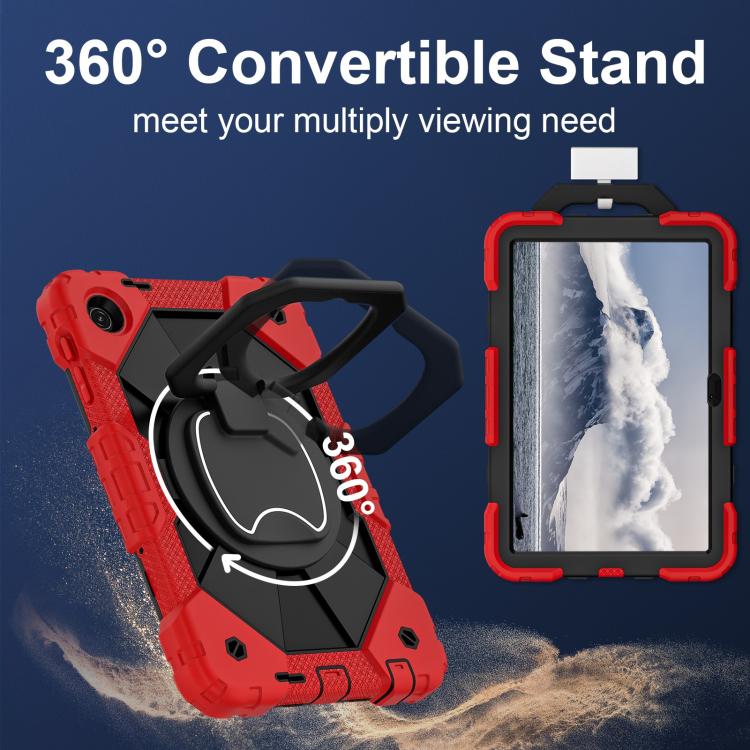 For T-Mobile Revvl Tab 2 2025 Contrast Color Robot Silicone Hybrid PC Tablet Case