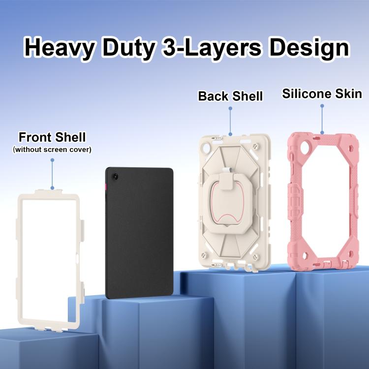 For T-Mobile Revvl Tab 2 2025 Contrast Color Robot Silicone Hybrid PC Tablet Case