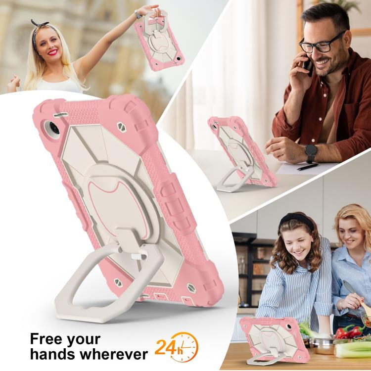 For T-Mobile Revvl Tab 2 2025 Contrast Color Robot Silicone Hybrid PC Tablet Case