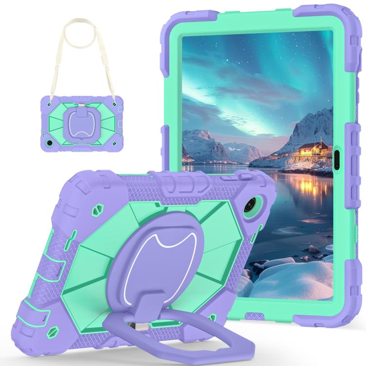 For T-Mobile Revvl Tab 2 2025 Contrast Color Robot Silicone Hybrid PC Tablet Case