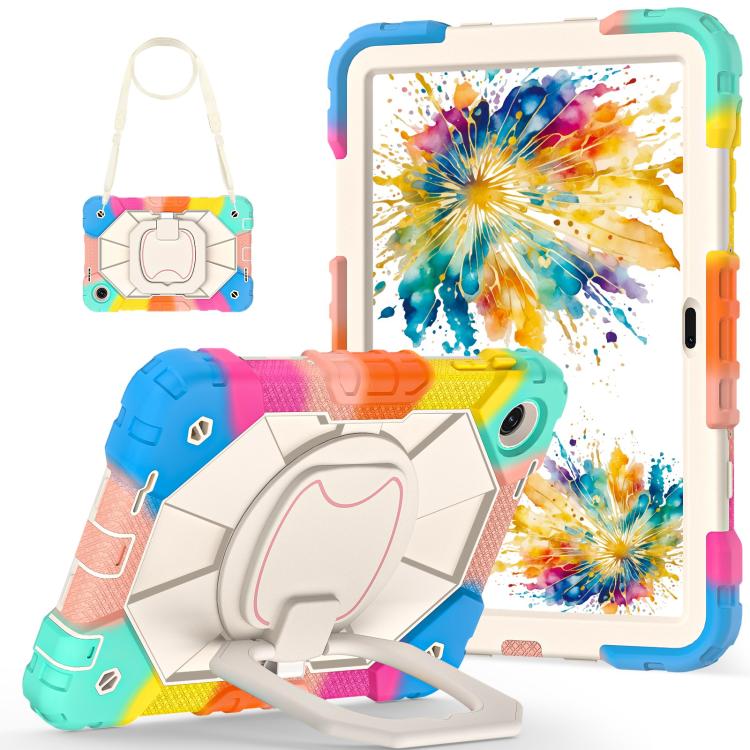 For T-Mobile Revvl Tab 2 2025 Contrast Color Robot Silicone Hybrid PC Tablet Case