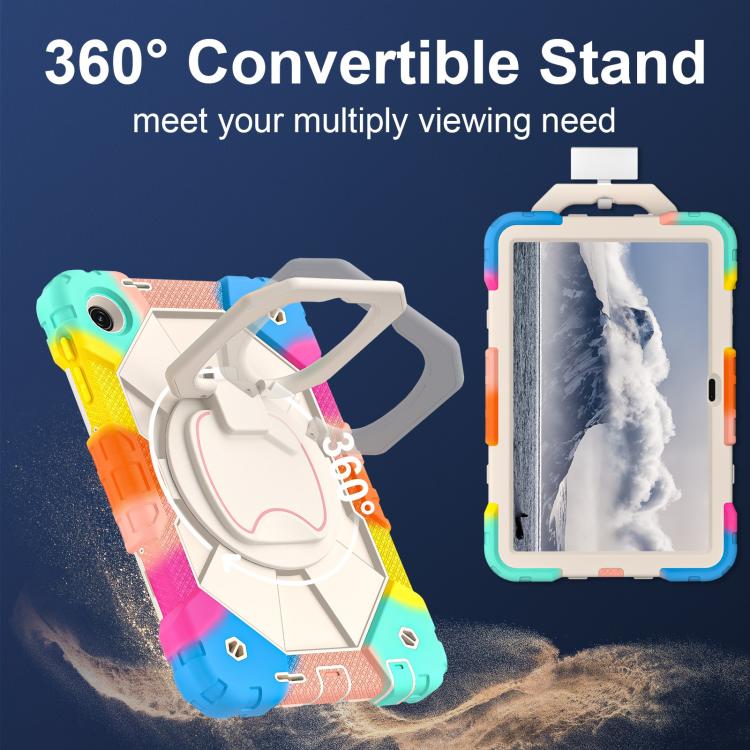 For T-Mobile Revvl Tab 2 2025 Contrast Color Robot Silicone Hybrid PC Tablet Case