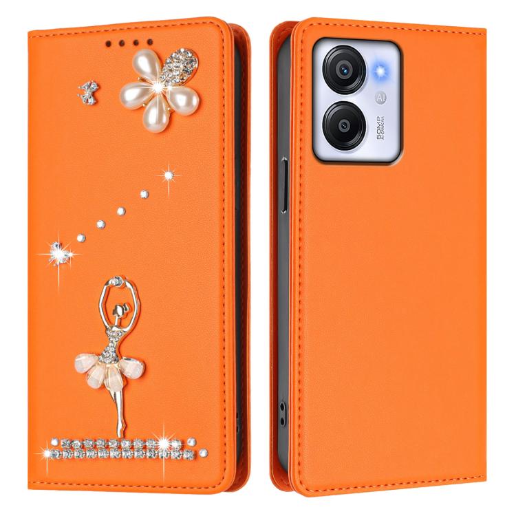 For Blackview Color 8 / Oscal Modern 8 Ballet Girl Diamond Studded RFID Vegan Leather Phone Case