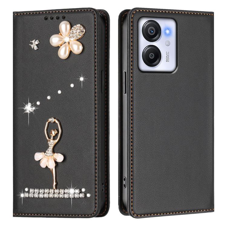 For Blackview Color 8 / Oscal Modern 8 Ballet Girl Diamond Studded RFID Vegan Leather Phone Case