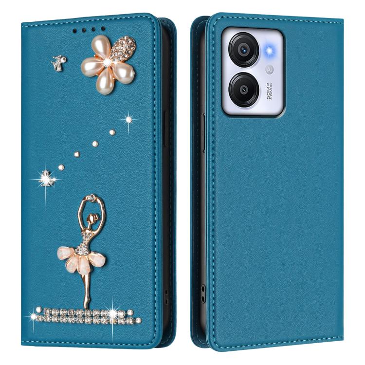 For Blackview Color 8 / Oscal Modern 8 Ballet Girl Diamond Studded RFID Vegan Leather Phone Case