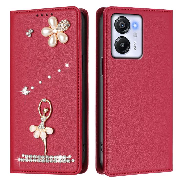 For Blackview Color 8 / Oscal Modern 8 Ballet Girl Diamond Studded RFID Vegan Leather Phone Case