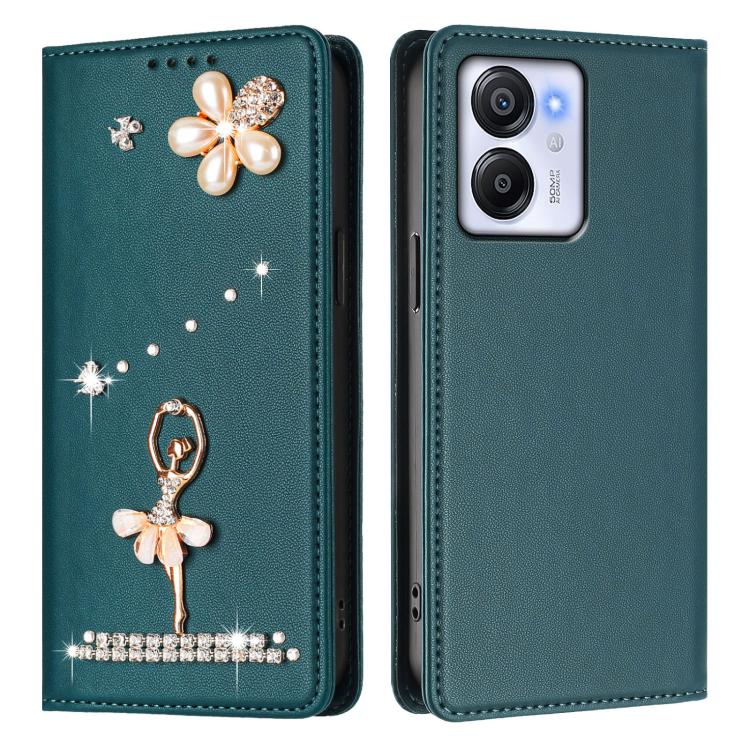 For Blackview Color 8 / Oscal Modern 8 Ballet Girl Diamond Studded RFID Vegan Leather Phone Case