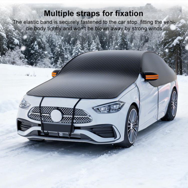 SUITU ST-3961 Thickened Oxford Fabric Magnetic Snow and Sun Protection Full Car Cover, Small Size 450 x 235cm - Black Orange